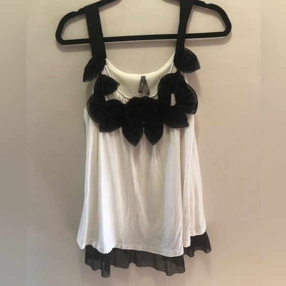 Charlotte Russe Tule Bow Tank Top - Picture 1 of 4